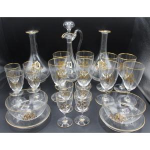 service baccarat monogrammée a l'or HR début XXème 