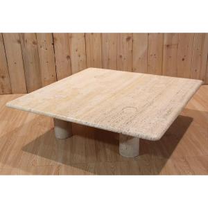 Table Basse En Travertin De Angelo Mangiarotti Edition Up&Up