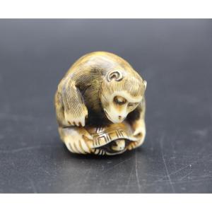 Netsuke en ivoire sculpté, Japon, signé Masa, école d’Osaka ou de Tōkyō, époque Meiji (1868–191