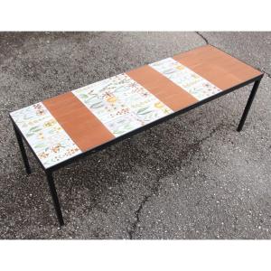 table basse de roger capron aux fleurs