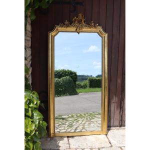 Miroir doré de style Louis XV 19ème 