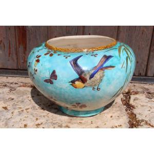 cache pot de Edmond Lachenal art nouveau