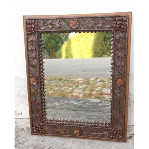 Miroir Foret Noire Tramp Art XIXème