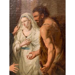 " Héraclès et Alceste", huile sur toile, 18e s.