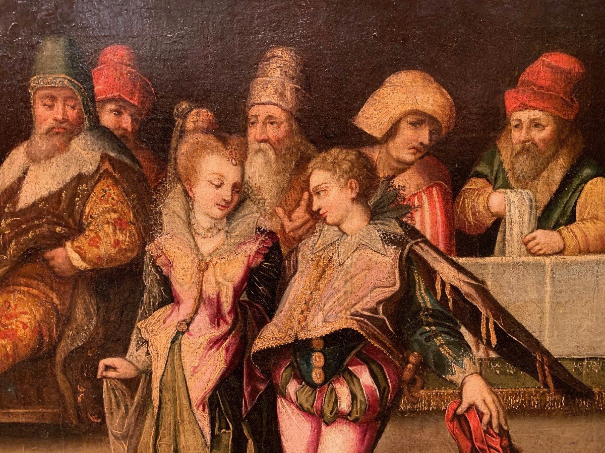 "Scène de banquet sous la Renaissance", Venise, 16 e s.-photo-3