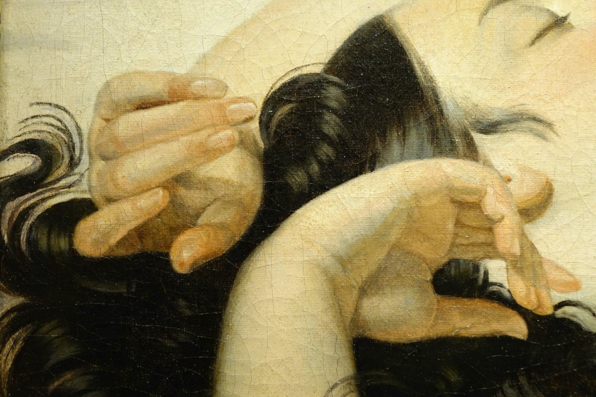 "Jeune femme alanguie", huile sur toile, France, vers 1830-1840-photo-4