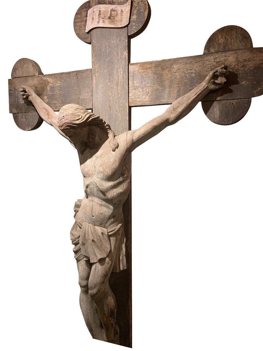Christ Sur Sa Croix De Très Grandes Dimensions ( 280 X 147), France, 18e S.
