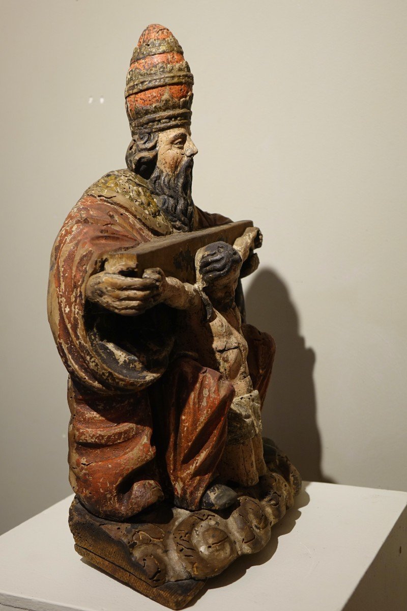 Trinité En Bois Sculpté En Ronde-bosse, Allemagne, Vers 1550-photo-4