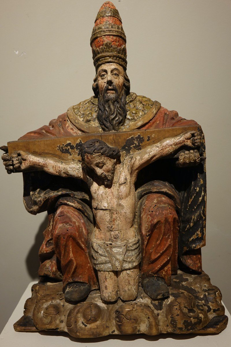 Trinité En Bois Sculpté En Ronde-bosse, Allemagne, Vers 1550