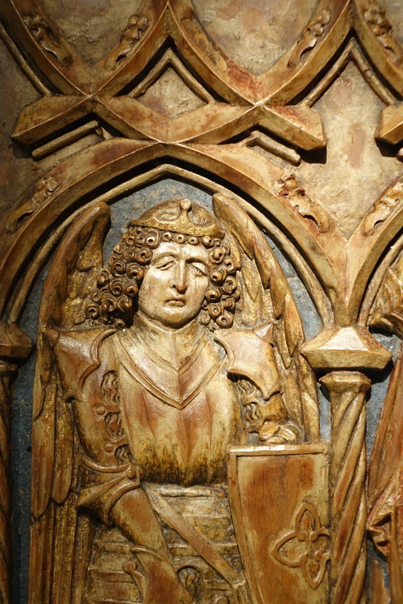 Mid-relief In Linden, Saint George And Saint Michael, Swabia, Circa 1500-photo-2