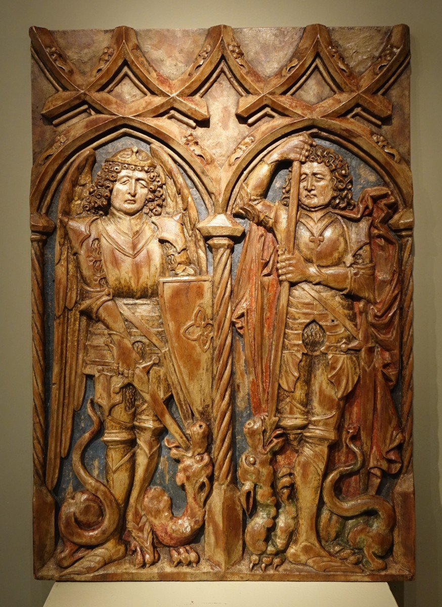 Mid-relief In Linden, Saint George And Saint Michael, Swabia, Circa 1500