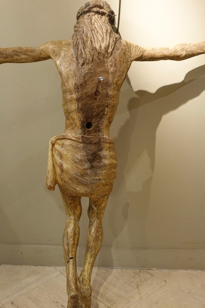 Très grand Christ en bois peint, Allemagne,16e S.-photo-8