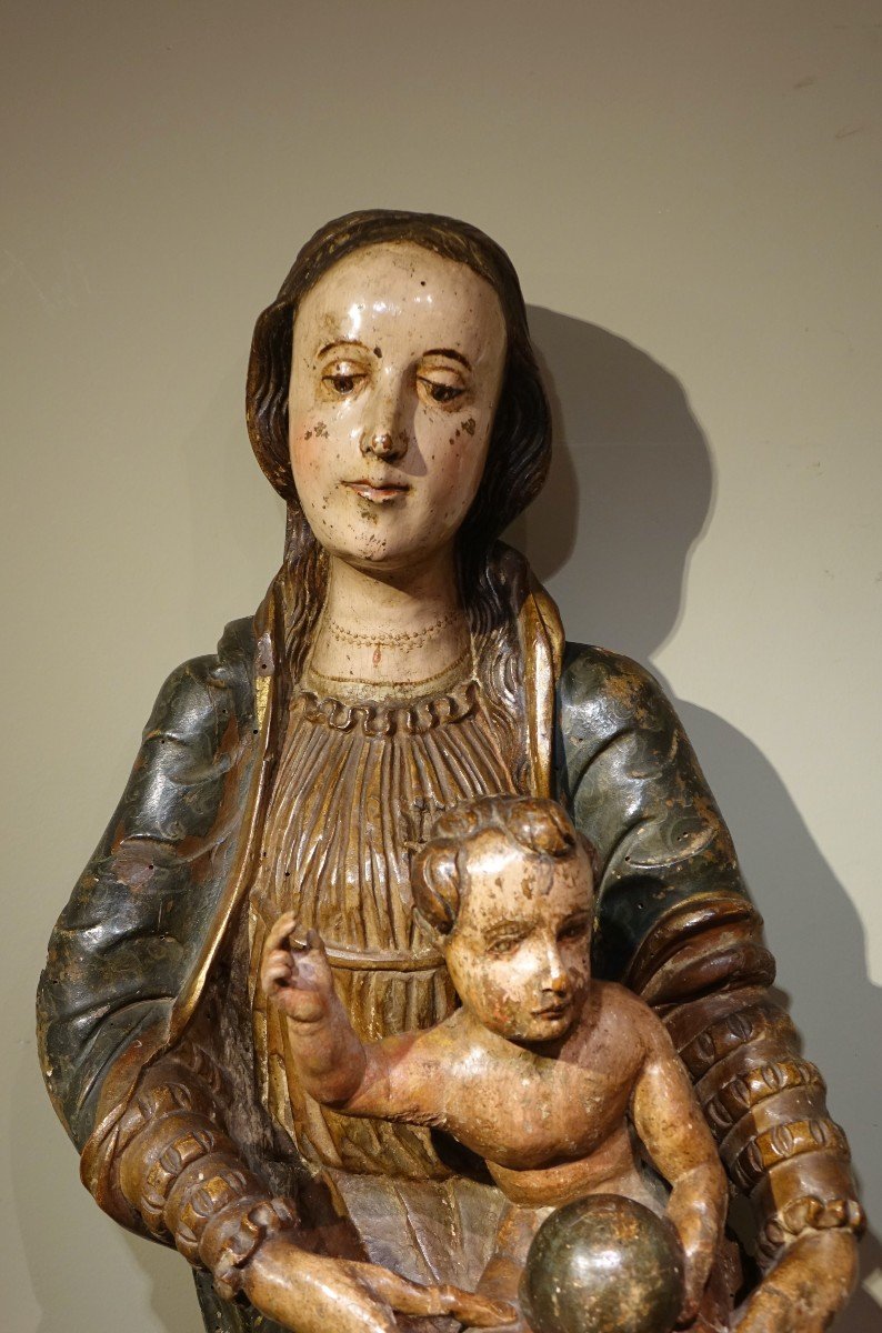Large Virgin And Child, Spain, 16th C.-photo-1