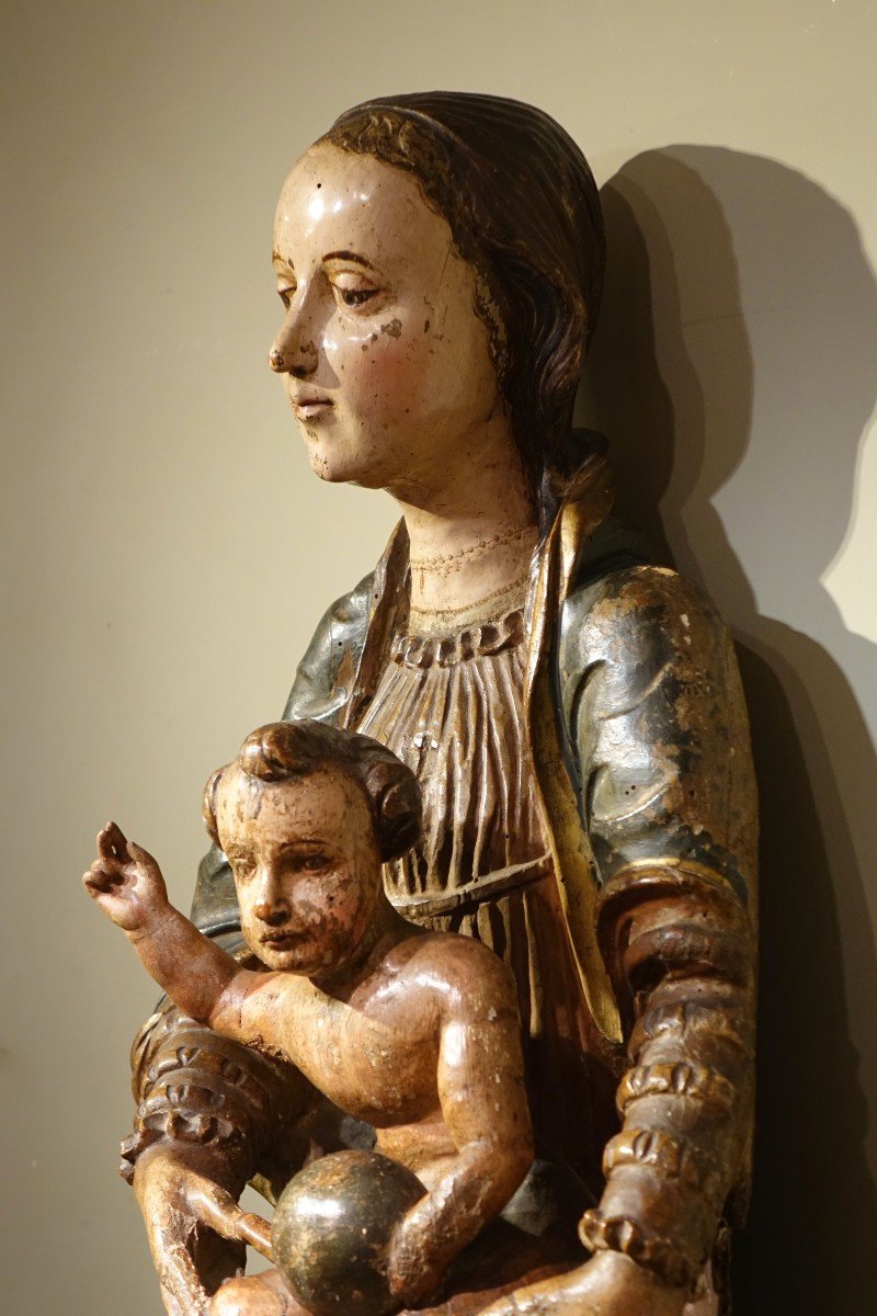 Large Virgin And Child, Spain, 16th C.-photo-5