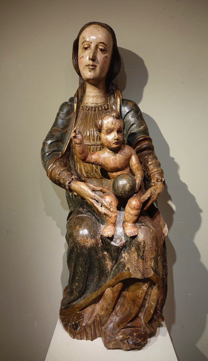 Large Virgin And Child, Spain, 16th C.