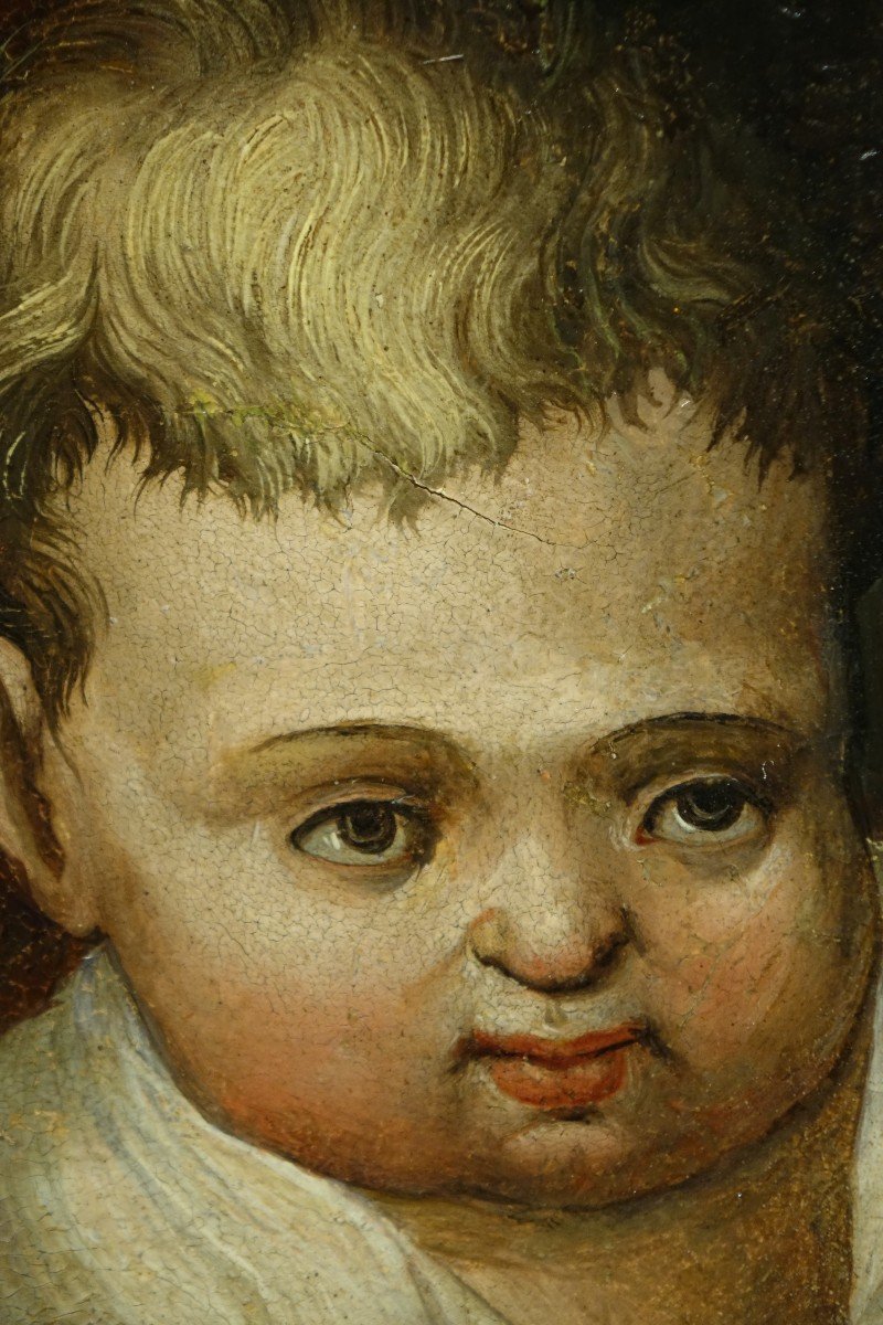 Sainte Famille, Huile Sur Panneau, Italie, Vers 1500-1520-photo-3