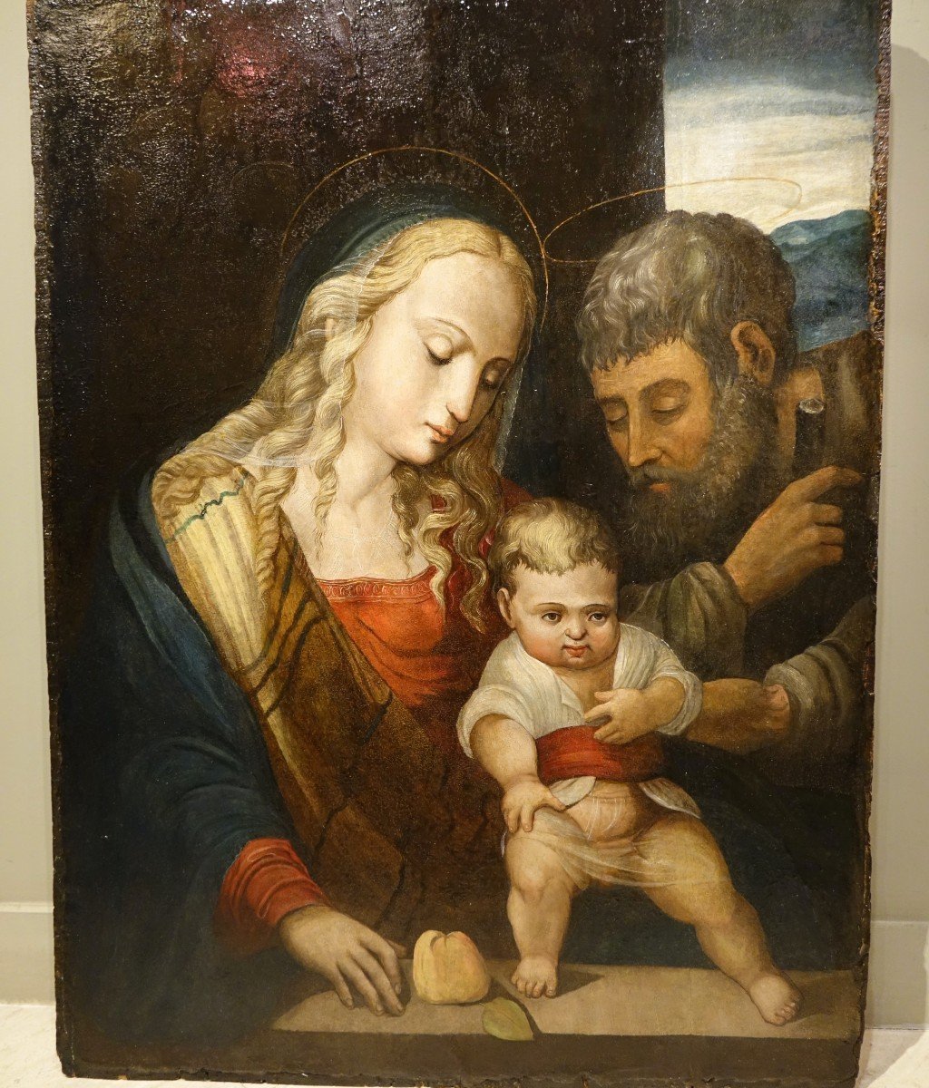 Sainte Famille, Huile Sur Panneau, Italie, Vers 1500-1520