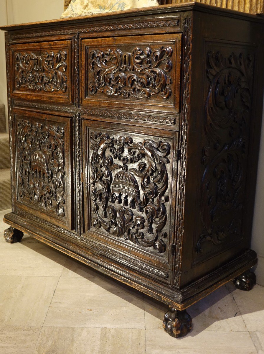 Low Cabinet With Two Doors And Two Drawers, Walnut, Rhône Valley, 17th C.-photo-3