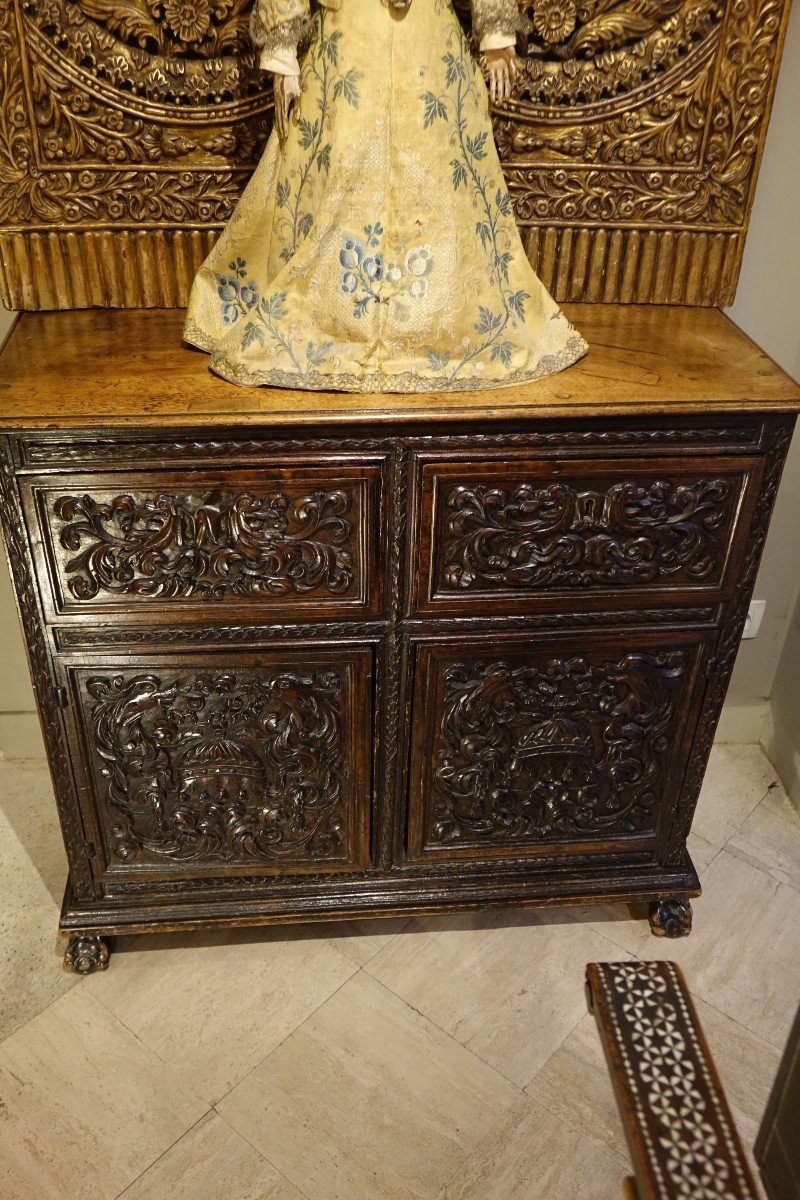 Low Cabinet With Two Doors And Two Drawers, Walnut, Rhône Valley, 17th C.-photo-2