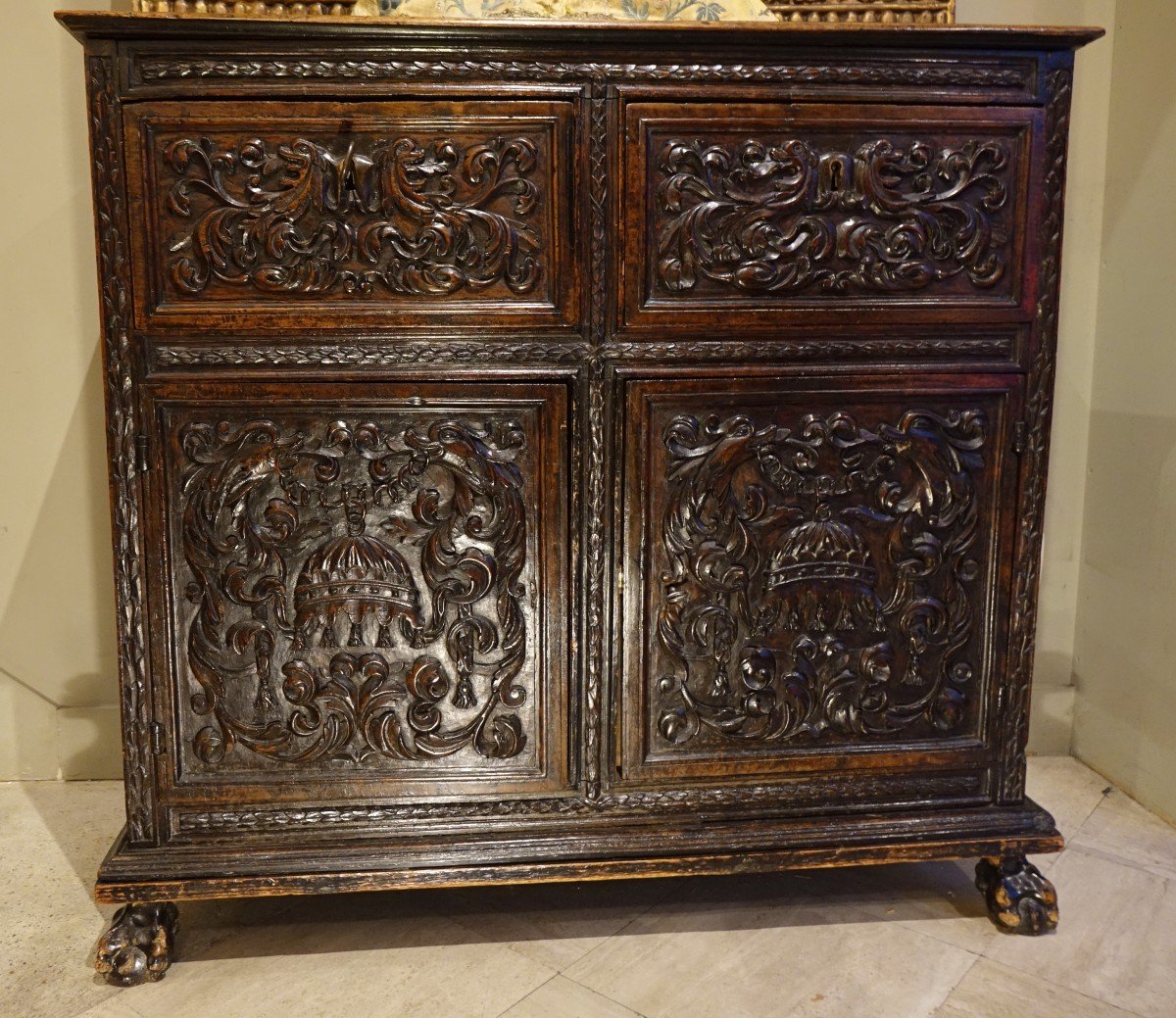 Low Cabinet With Two Doors And Two Drawers, Walnut, Rhône Valley, 17th C.