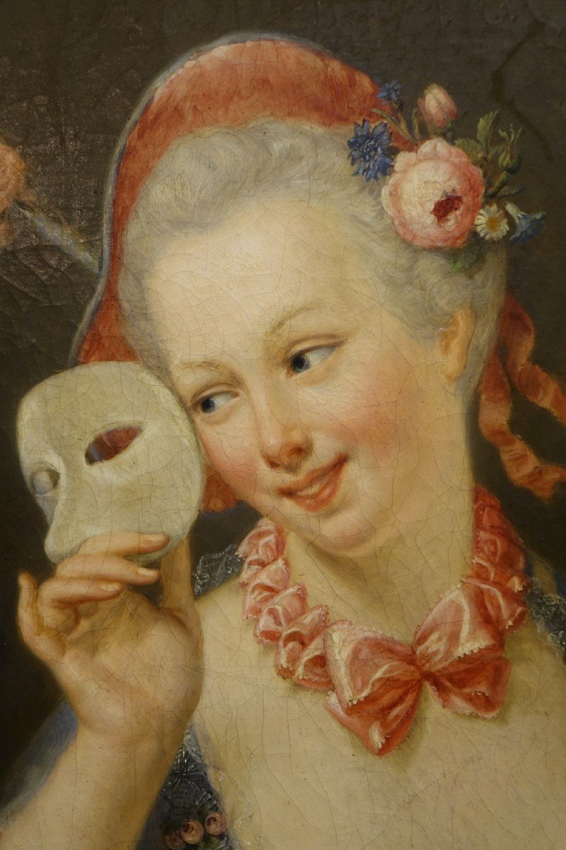Jeune femme au masque, Henri SERRUR, 1844-photo-2