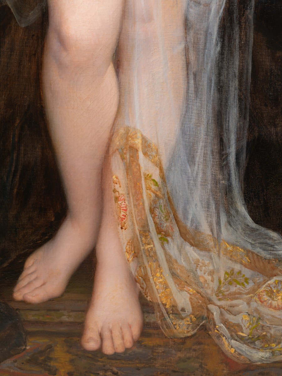 "Le modèle", très grande huile sur toile, A.F.LAURENS, 1883-photo-2