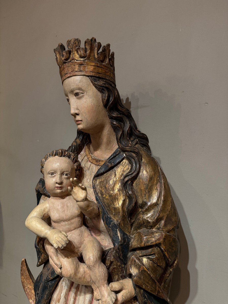Vierge à l'Enfant sur un croissant de lune, Tyrol Fin 15e-début 16e S.-photo-3