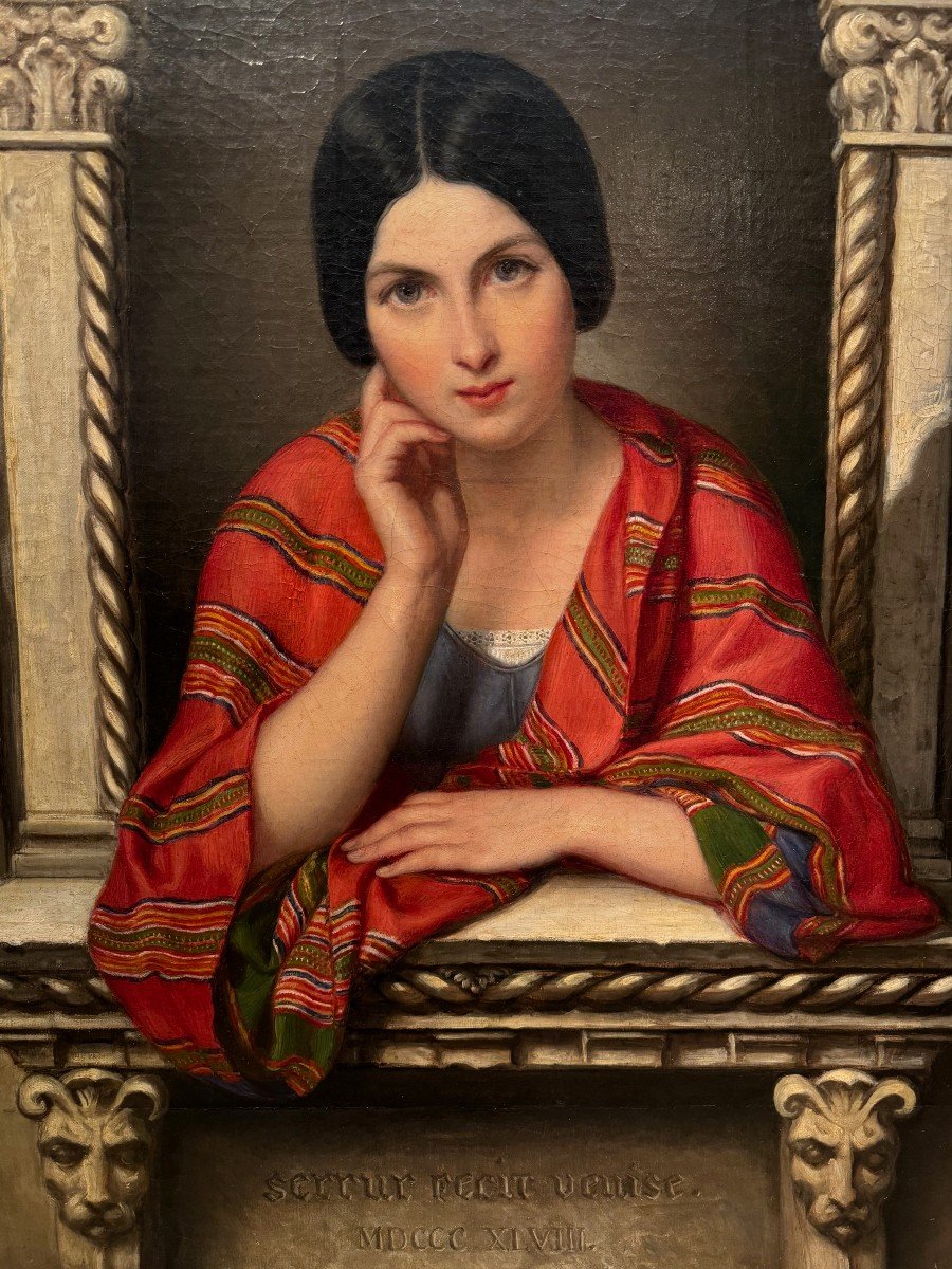 "jeune Vénitienne à son balcon", Henri Serrur, 1848-photo-2
