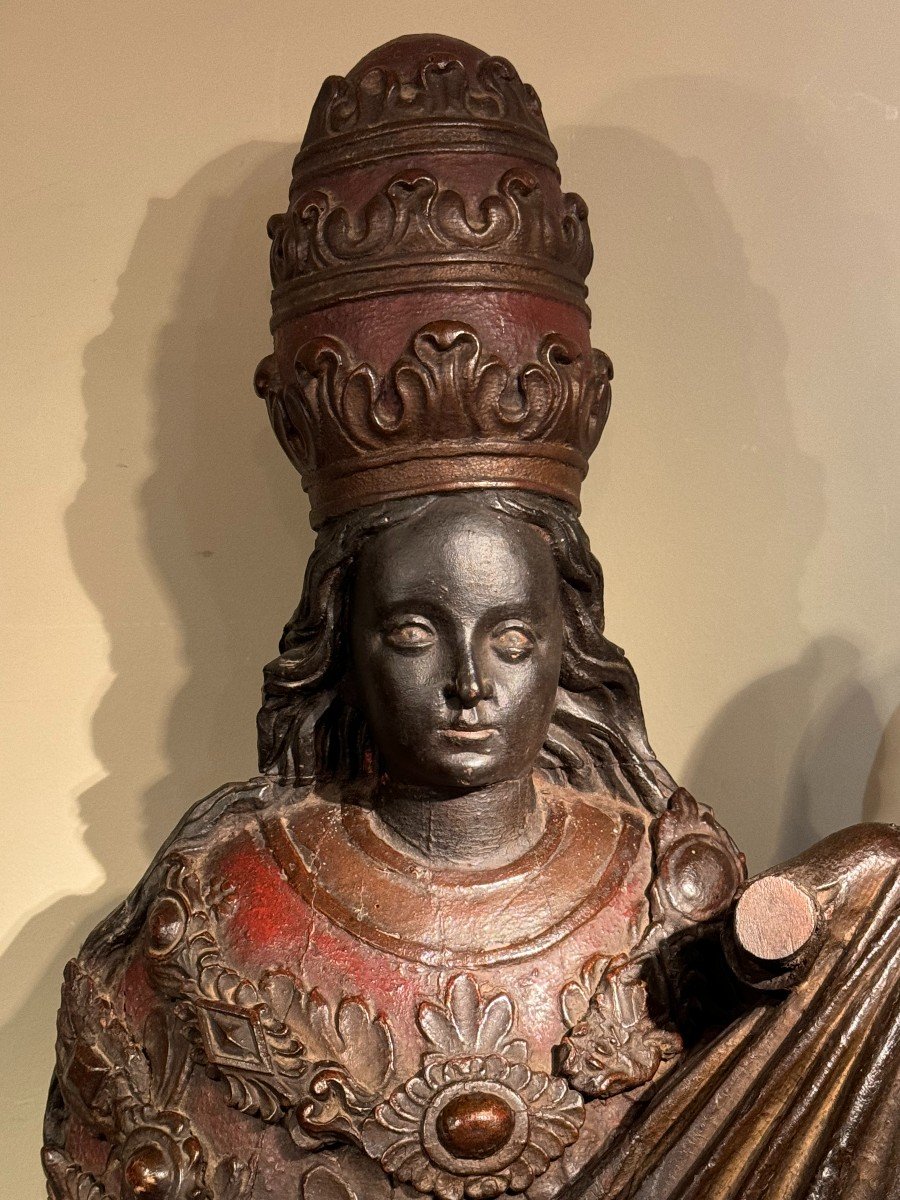 Large Black Virgin And Child, Roussillon, 18th Century.-photo-3