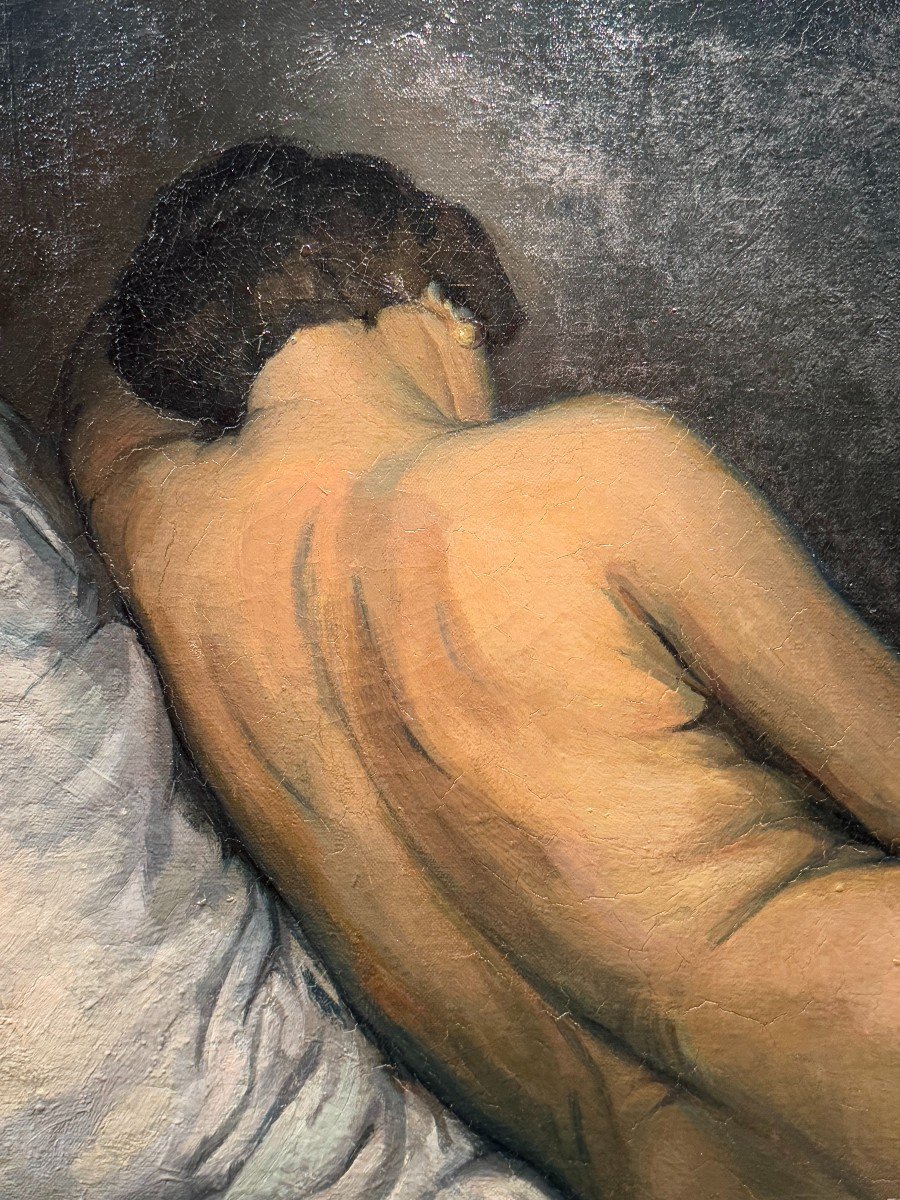 "the Two Friends", Oil On Canvas Signed F.molina, Dated 1925-photo-1