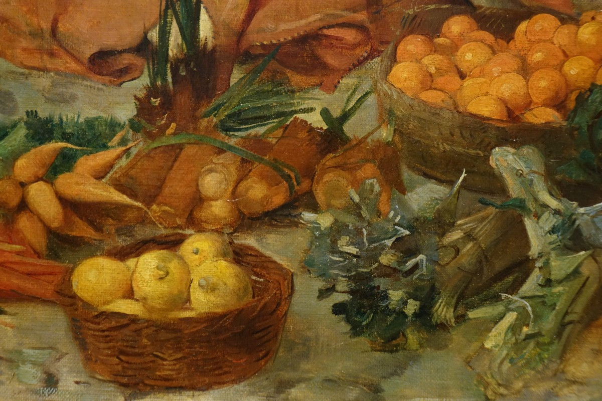 "Vendeuse de fruits et légumes en Orient", Emile CHARLET, 1877?-photo-3