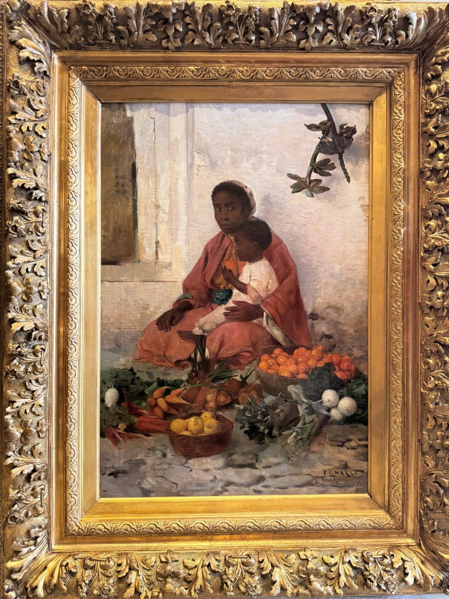 "Vendeuse de fruits et légumes en Orient", Emile CHARLET, 1877?