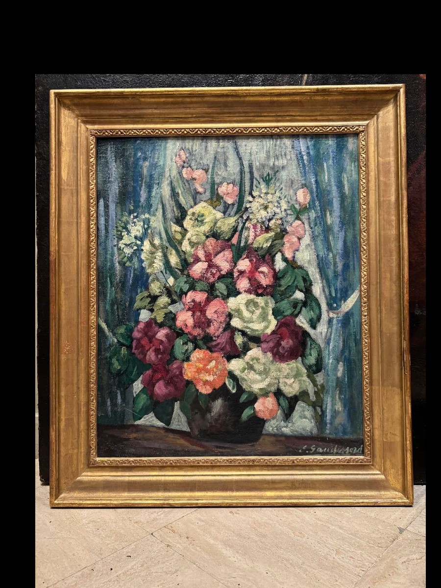 "Bouquet de fleurs dans un vase", Emile GAUDISSARD 1872-1956-photo-7