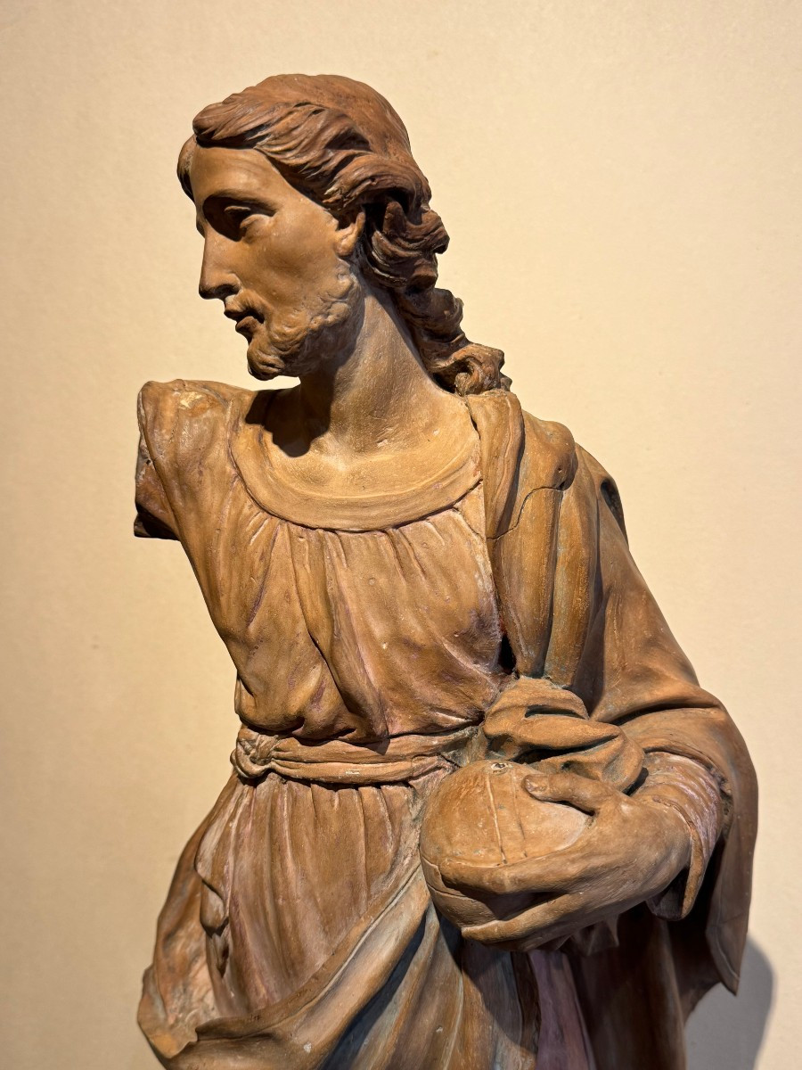 Terre cuite originale "Christ bénissant", France, 18e s.-photo-2