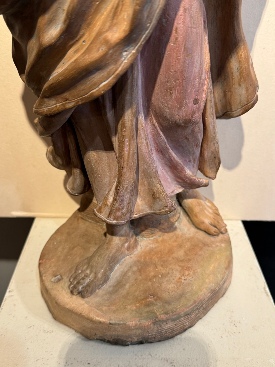 Terre cuite originale "Christ bénissant", France, 18e s.-photo-2