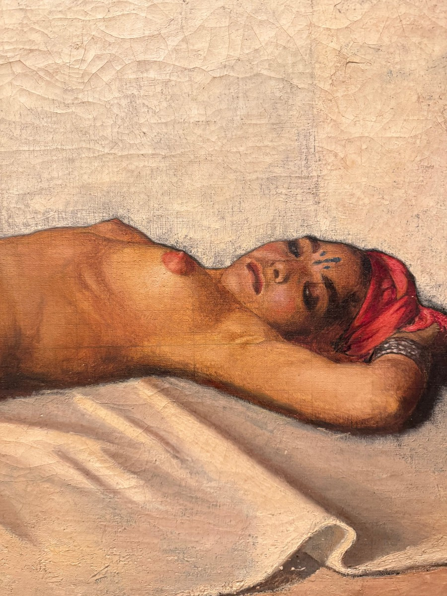 "Jeune orientale nue, allongée ", Jean DUTEY, vers 1930.-photo-3