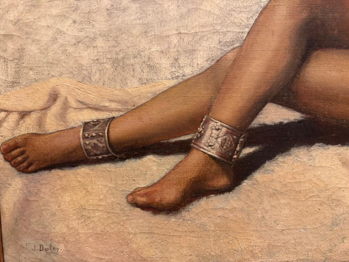 "Jeune orientale nue, allongée ", Jean DUTEY, vers 1930.-photo-4