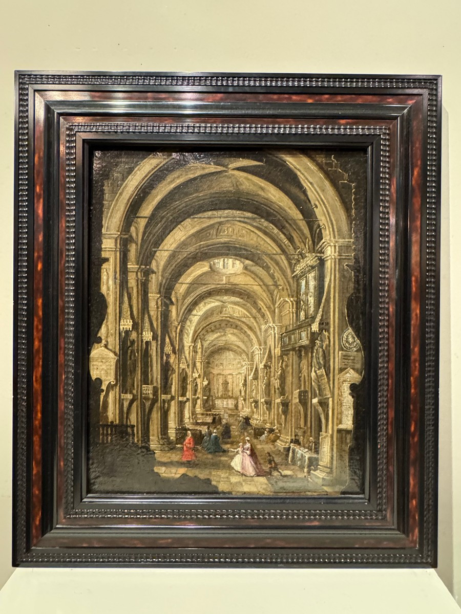 Interior Of A Cathedral In Flanders, Attributed To Peter Neeffs, 17th Century.-photo-4