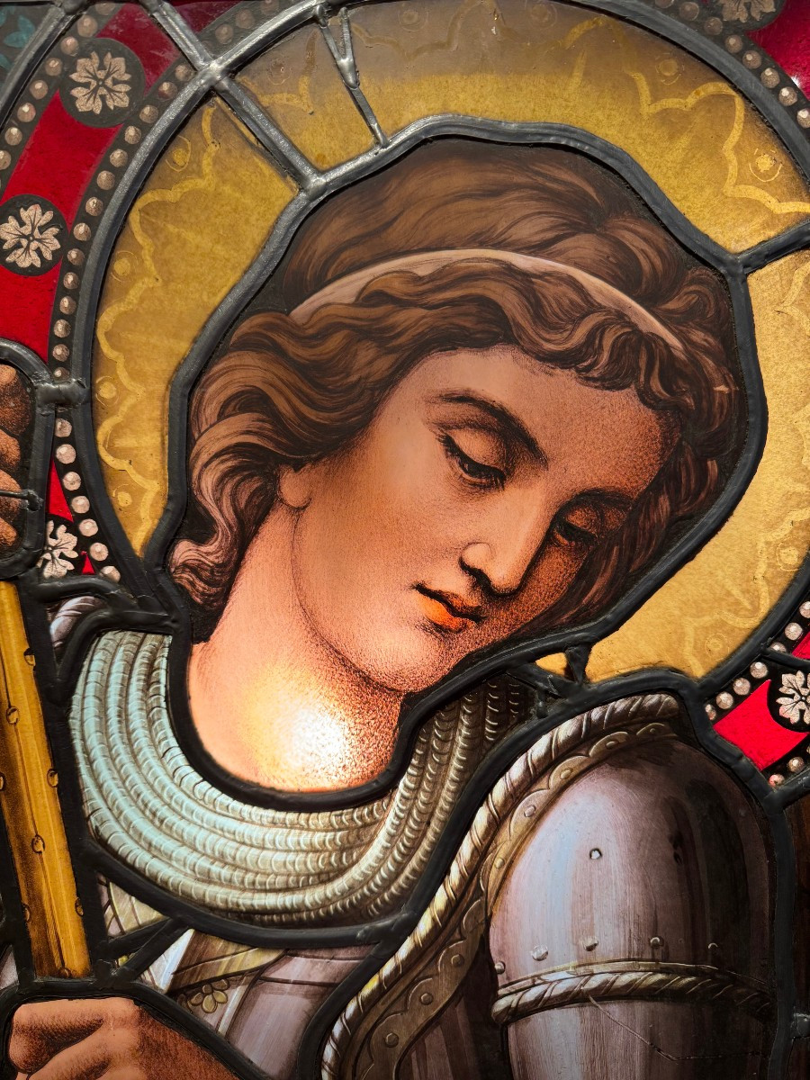 Saint-Georges ou saint-Michel, vitrail, 19e s.-photo-2