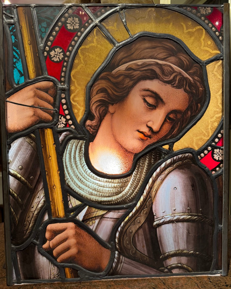 Saint-Georges ou saint-Michel, vitrail, 19e s.