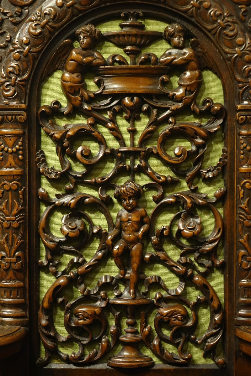 Deux fauteuils en noyer néo-renaissance, France,vers 1870-photo-4