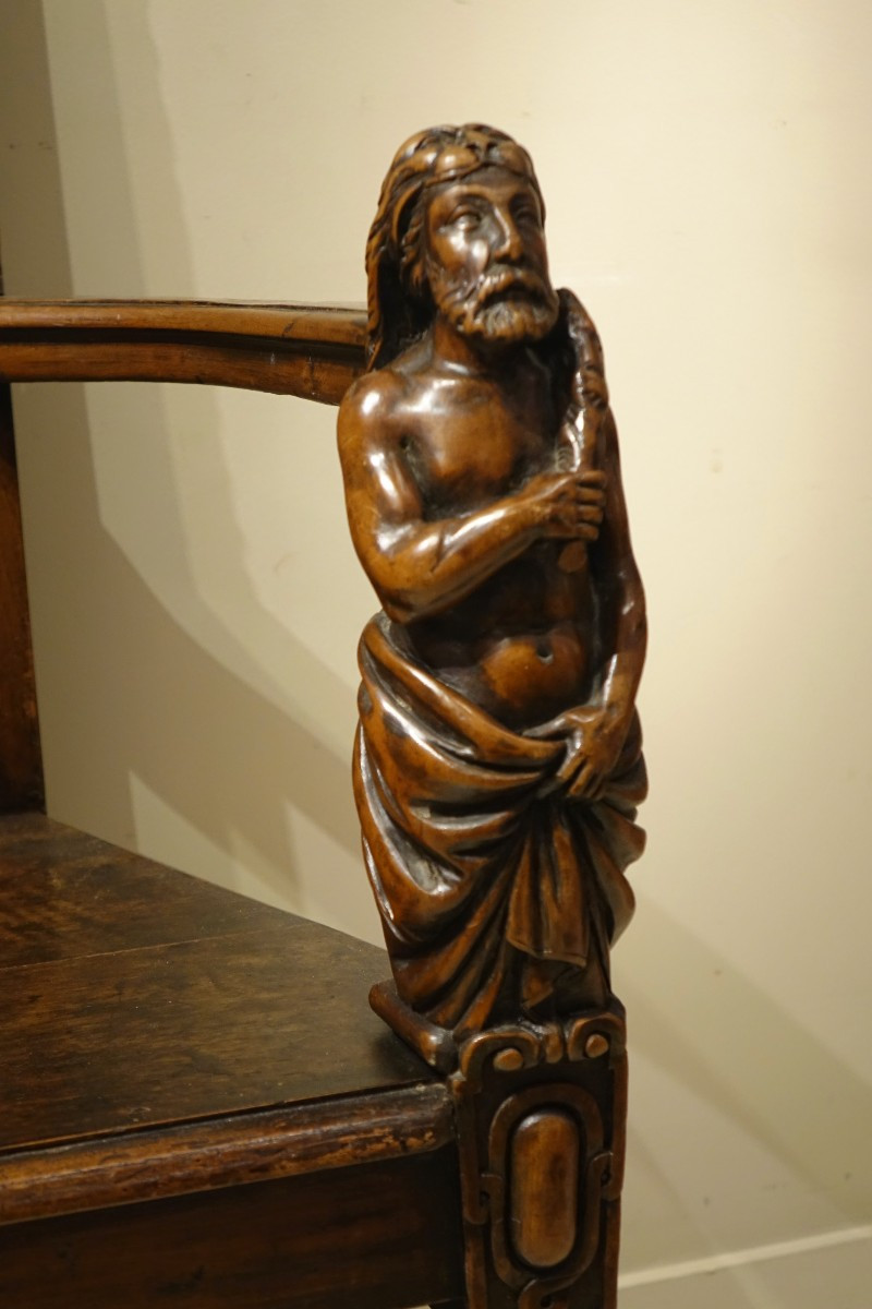 Deux fauteuils en noyer néo-renaissance, France,vers 1870-photo-6