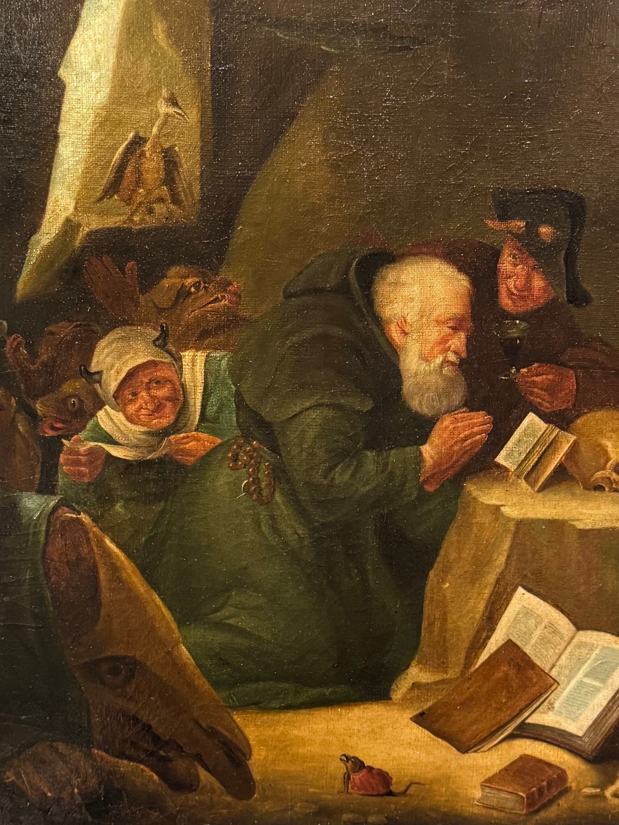 The Temptation Of Saint Anthony, Flanders Or Holland, 17th Century.-photo-2