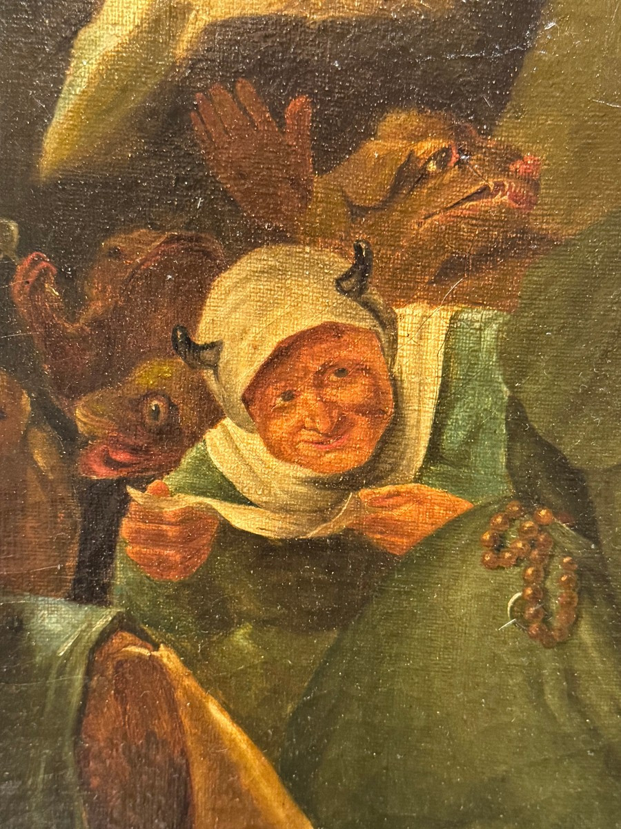 The Temptation Of Saint Anthony, Flanders Or Holland, 17th Century.-photo-2