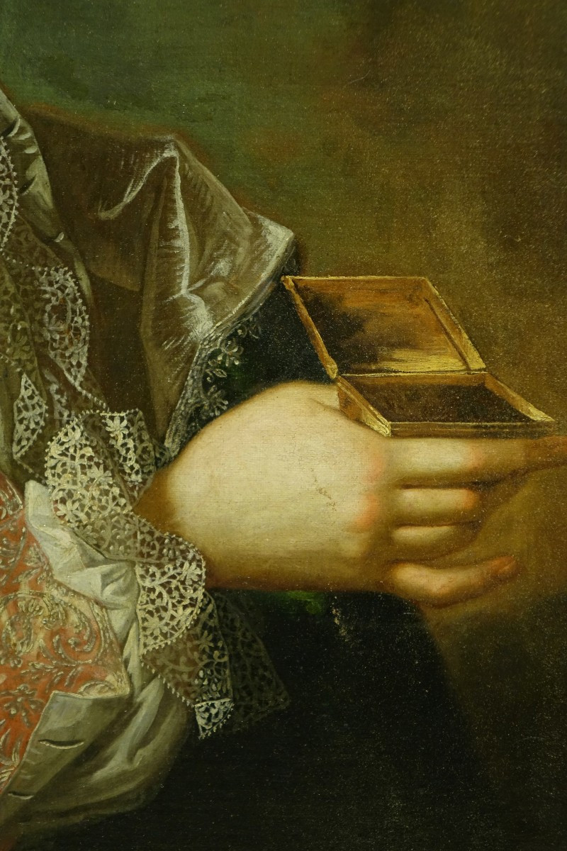 "portrait Of A Gentleman Holding A Snuffbox", France, Circa 1730-photo-4