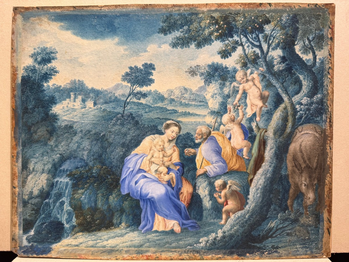 Pair Of Gouaches, France, 17th C.-photo-2