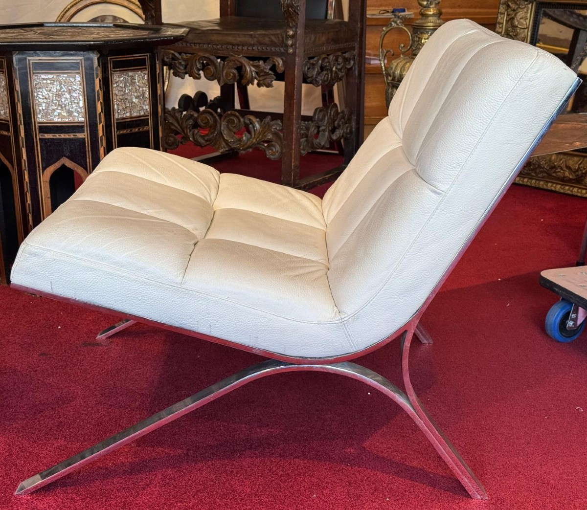 Paire de fauteuils en cuir Roche Bobois modele Skool   vers 1980-photo-2