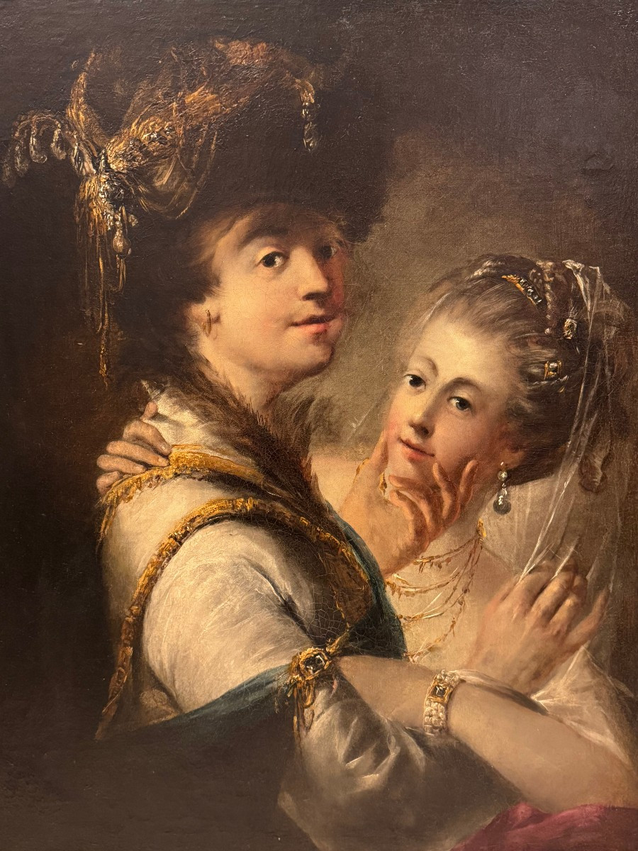 A Young Couple Dressed In Oriental Style, Circa 1810-photo-1