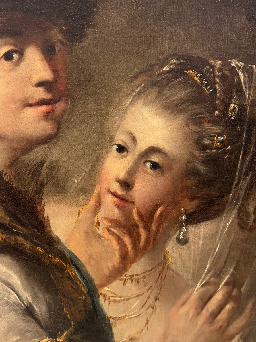 A Young Couple Dressed In Oriental Style, Circa 1810-photo-2