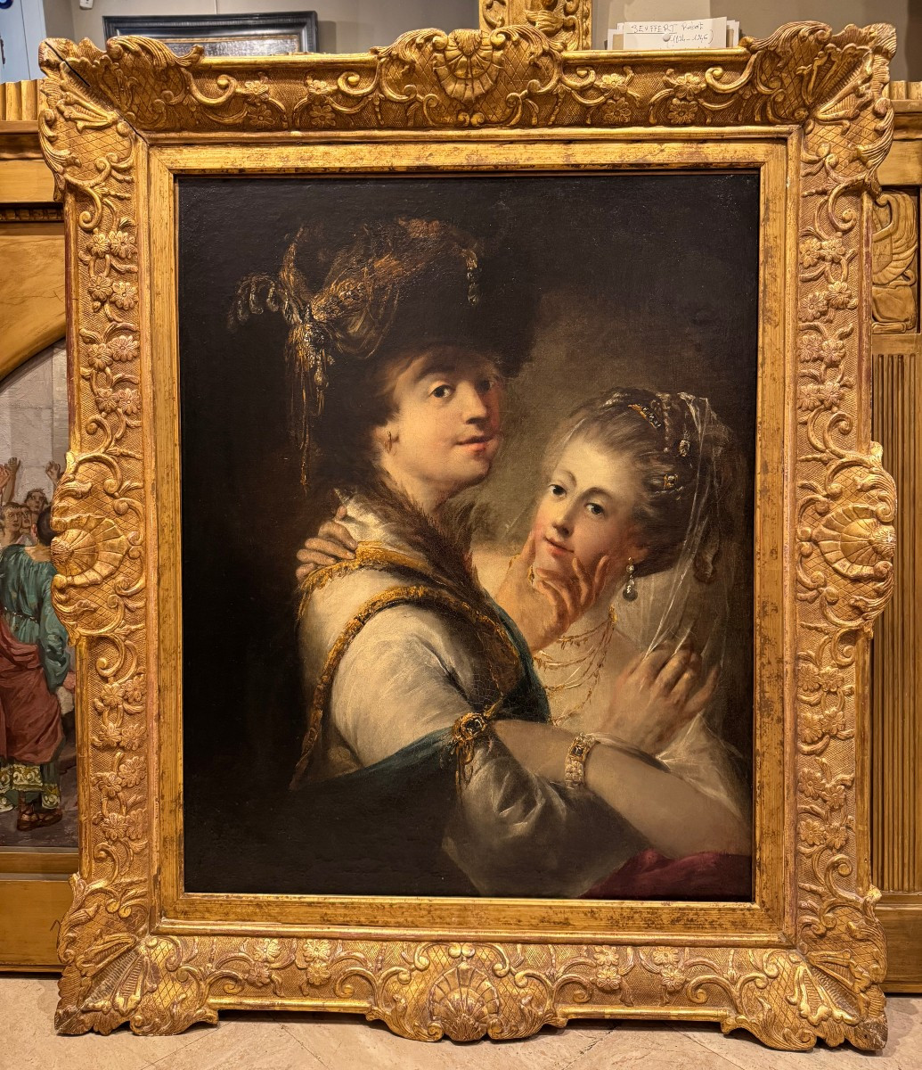 A Young Couple Dressed In Oriental Style, Circa 1810